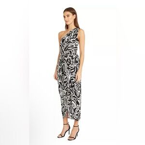 Size 14 Donna Morgan Black and White High Low Dress